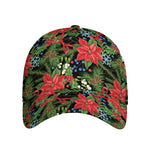 Xmas Poinsettia Pattern Print Baseball Cap
