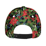 Xmas Poinsettia Pattern Print Baseball Cap