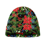 Xmas Poinsettia Pattern Print Beanie