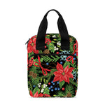 Xmas Poinsettia Pattern Print Bible Tote Bag