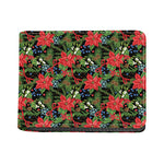 Xmas Poinsettia Pattern Print Bifold Wallet