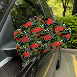 Xmas Poinsettia Pattern Print Car Side Mirror Covers