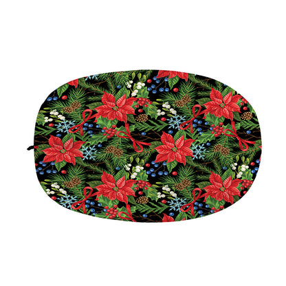 Xmas Poinsettia Pattern Print Car Side Mirror Covers