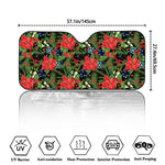 Xmas Poinsettia Pattern Print Car Windshield Sun Shade