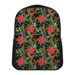 Xmas Poinsettia Pattern Print Casual Backpack