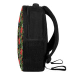Xmas Poinsettia Pattern Print Casual Backpack