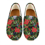 Xmas Poinsettia Pattern Print Casual Shoes