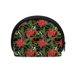 Xmas Poinsettia Pattern Print Coin Purse
