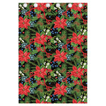 Xmas Poinsettia Pattern Print Curtain
