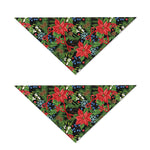 Xmas Poinsettia Pattern Print Dog Bandana
