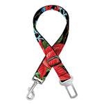 Xmas Poinsettia Pattern Print Dog Seat Belt