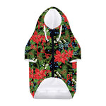 Xmas Poinsettia Pattern Print Dog Zip Up Hoodie