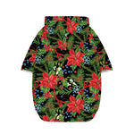 Xmas Poinsettia Pattern Print Dog Zip Up Hoodie