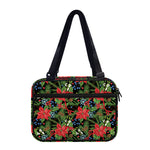 Xmas Poinsettia Pattern Print Double Strap Bible Bag