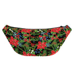 Xmas Poinsettia Pattern Print Fanny Pack