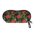 Xmas Poinsettia Pattern Print Glasses Case