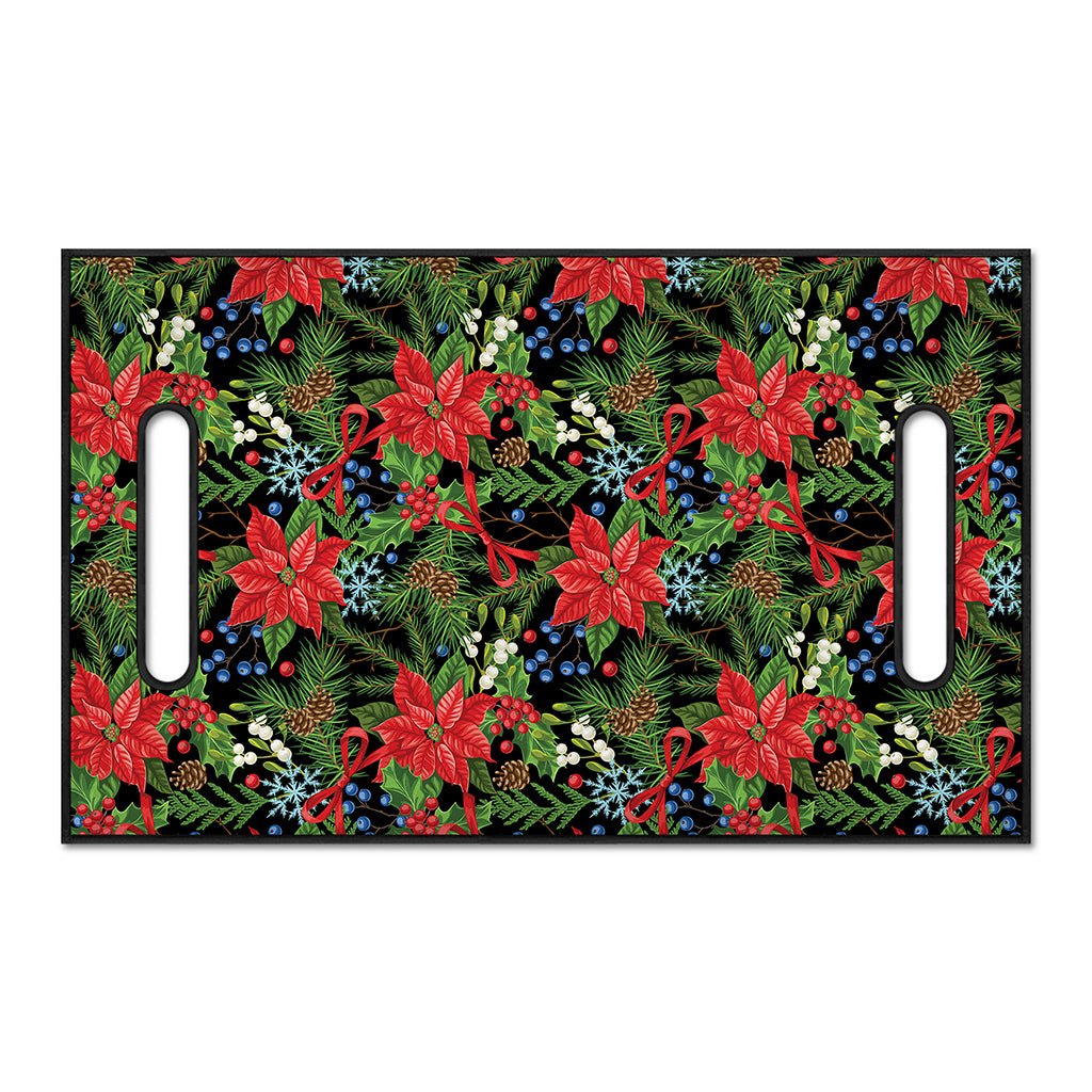 Xmas Poinsettia Pattern Print Golf Cart Seat Cover