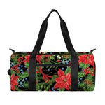 Xmas Poinsettia Pattern Print Gym Bag