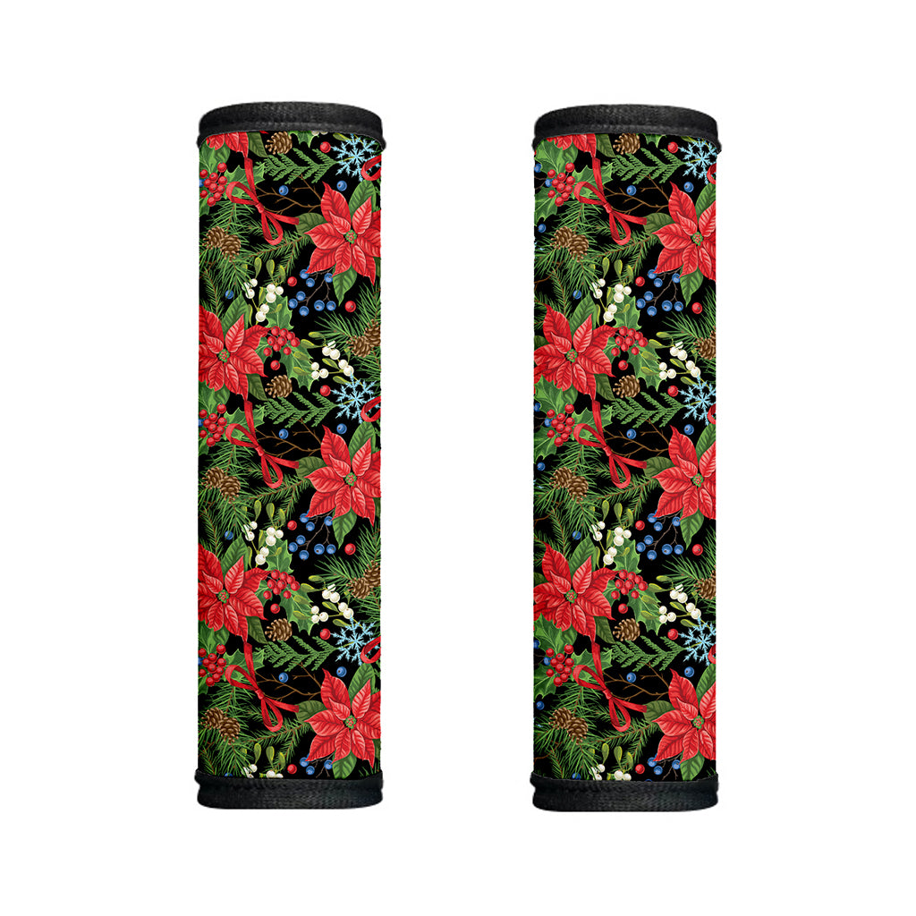 Xmas Poinsettia Pattern Print Handle Covers