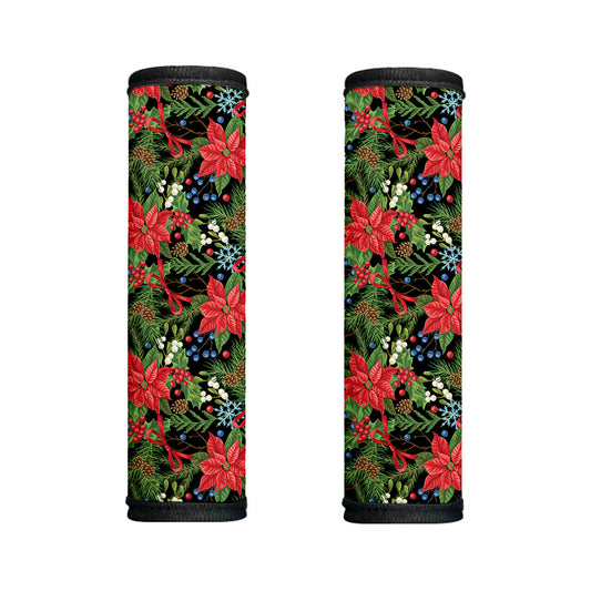 Xmas Poinsettia Pattern Print Handle Covers