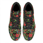 Xmas Poinsettia Pattern Print High Top Leather Sneakers