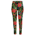 Xmas Poinsettia Pattern Print High-Waisted Pocket Leggings