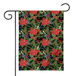 Xmas Poinsettia Pattern Print House Flag