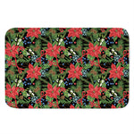 Xmas Poinsettia Pattern Print Indoor Door Mat