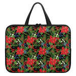 Xmas Poinsettia Pattern Print Laptop Sleeve With Handle