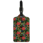 Xmas Poinsettia Pattern Print Luggage Tag