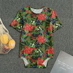 Xmas Poinsettia Pattern Print Men's Bodysuit