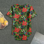 Xmas Poinsettia Pattern Print Men's Bodysuit
