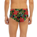 Xmas Poinsettia Pattern Print Men's Briefs