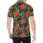 Xmas Poinsettia Pattern Print Men's Shirt