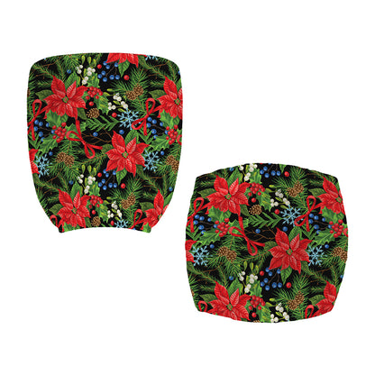 Xmas Poinsettia Pattern Print Office Chair Cover