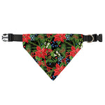 Xmas Poinsettia Pattern Print Over The Collar Dog Bandana
