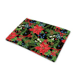 Xmas Poinsettia Pattern Print Pet Cooling Mat Cover