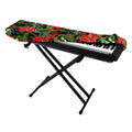 Xmas Poinsettia Pattern Print Piano Keyboard Cover