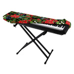 Xmas Poinsettia Pattern Print Piano Keyboard Cover