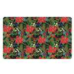 Xmas Poinsettia Pattern Print Polyester Doormat
