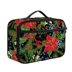 Xmas Poinsettia Pattern Print Portable Lunch Bag