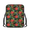 Xmas Poinsettia Pattern Print Rectangular Crossbody Bag