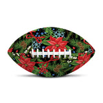 Xmas Poinsettia Pattern Print Rugby Ball