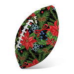 Xmas Poinsettia Pattern Print Rugby Ball