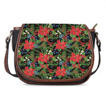 Xmas Poinsettia Pattern Print Saddle Bag