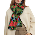 Xmas Poinsettia Pattern Print Scarf