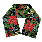 Xmas Poinsettia Pattern Print Scarf