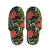 Xmas Poinsettia Pattern Print Slippers