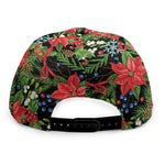 Xmas Poinsettia Pattern Print Snapback Cap
