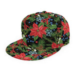 Xmas Poinsettia Pattern Print Snapback Cap
